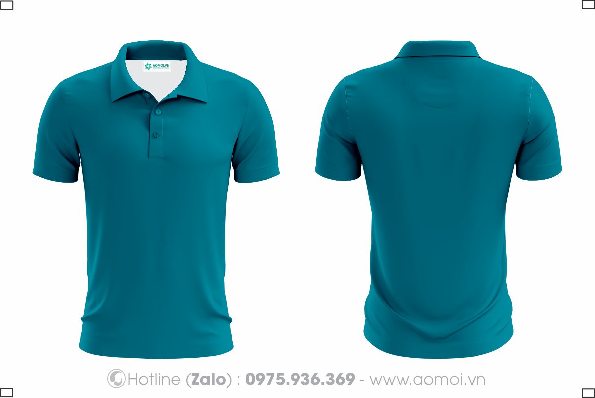 Áo thun cổ bẻ xanh YA