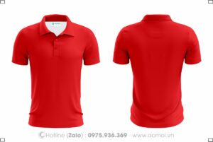 Áo thun cổ bẻ đỏ