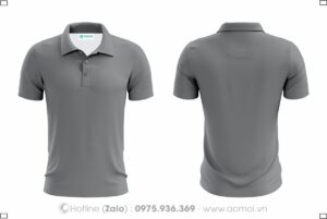 Áo thun cổ bẻ xanh ghi xám