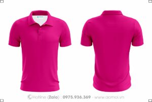 Áo thun cổ bẻ hồng sen