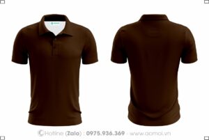 Áo thun cổ bẻ nâu