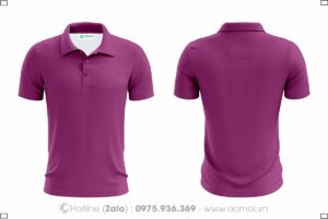 Áo thun cổ bẻ tím