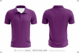 Áo thun cổ bẻ tím huế