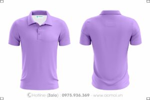 Áo thun cổ bẻ tím lợt