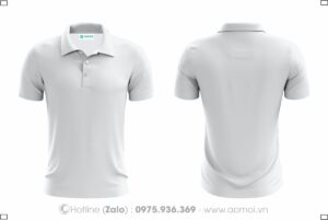 Áo thun cổ bẻ trắng