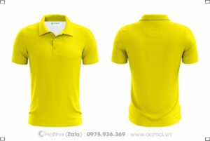 Áo thun cổ bẻ vàng