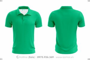 Áo thun cổ bẻ xanh cổ vịt