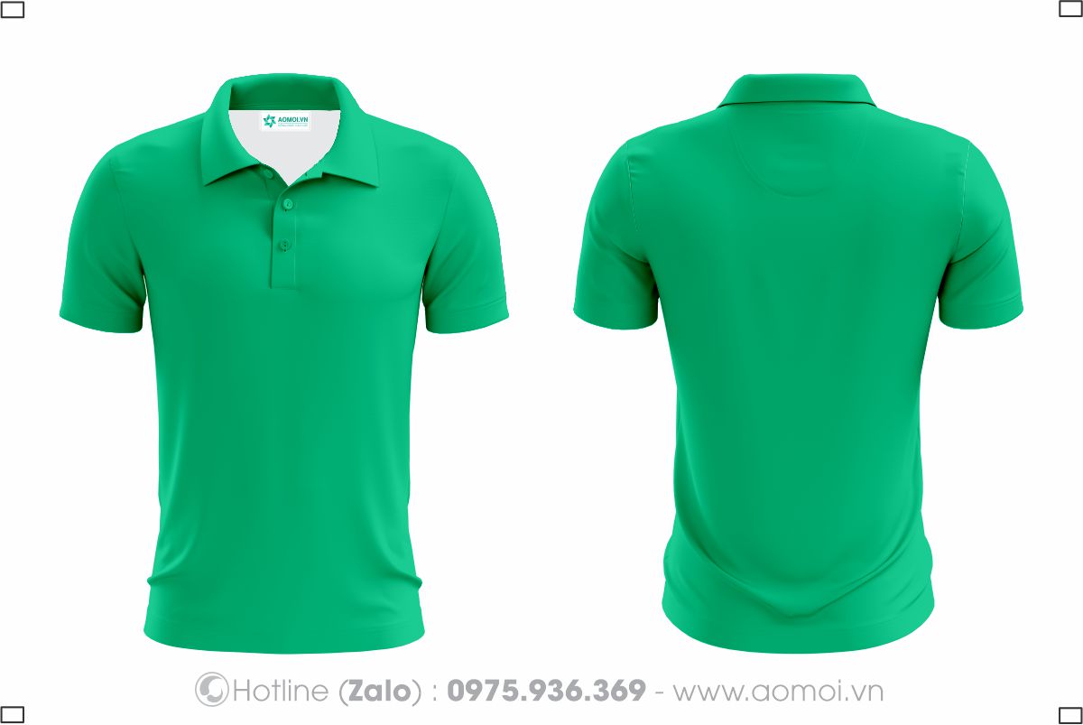 Áo thun cổ bẻ xanh cổ vịt