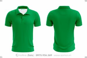 Áo thun cổ bẻ xanh két