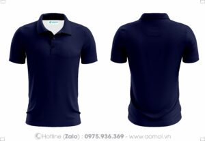 Áo thun cổ bẻ xanh tím than