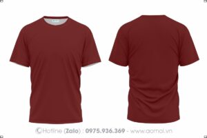 Áo thun cổ tròn đỏ đô