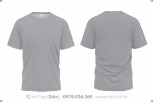 Áo thun cổ tròn ghi xám