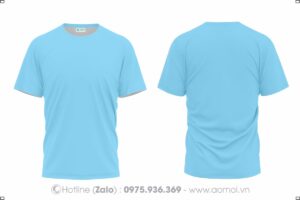 Áo thun cổ tròn thiên thanh