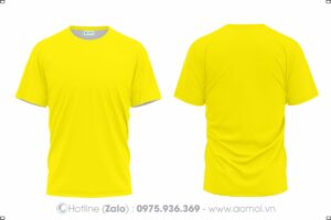 Áo thun cổ tròn vàng chanh