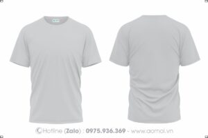 Áo thun cổ tròn xám lợt