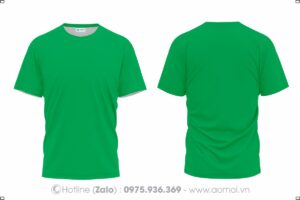 Áo thun cổ tròn xanh lá cây
