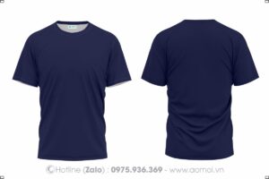 Áo thun cổ tròn xanh tím than