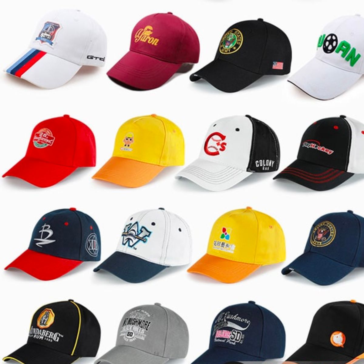 Có đa dạng màu sắc của nón đồng phục cho bạn lựa chọn