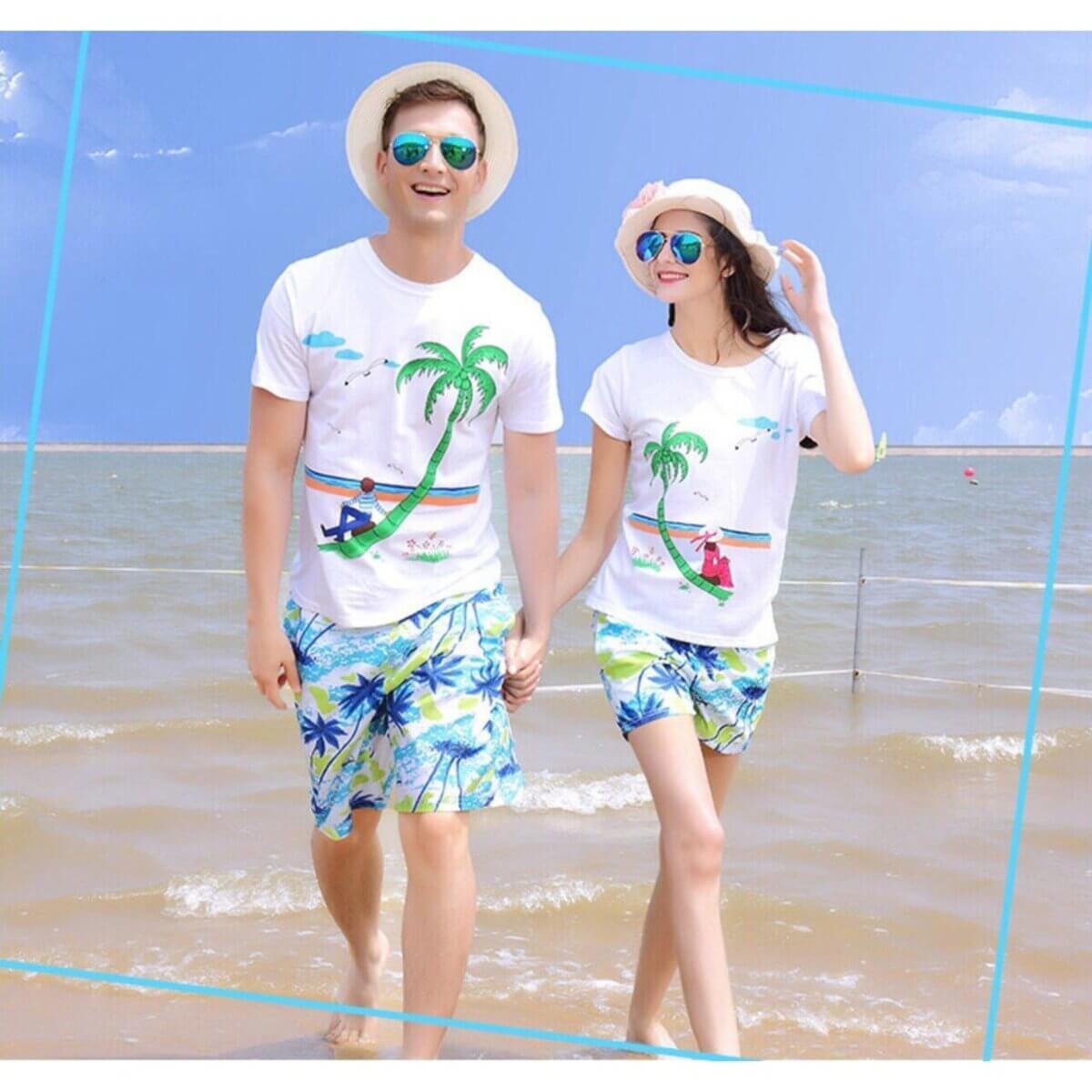 Nên may áo phông đồng phục đi biển đẹp tại AOMOI