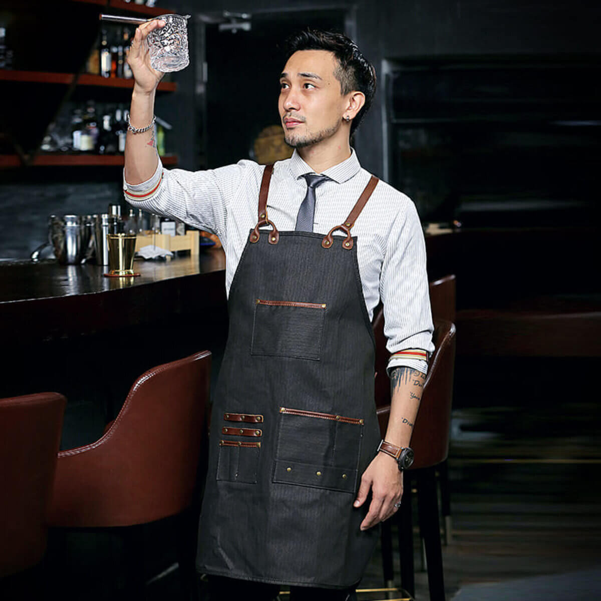 Tạp dề kiểu dáng dài cho ngành pha chế