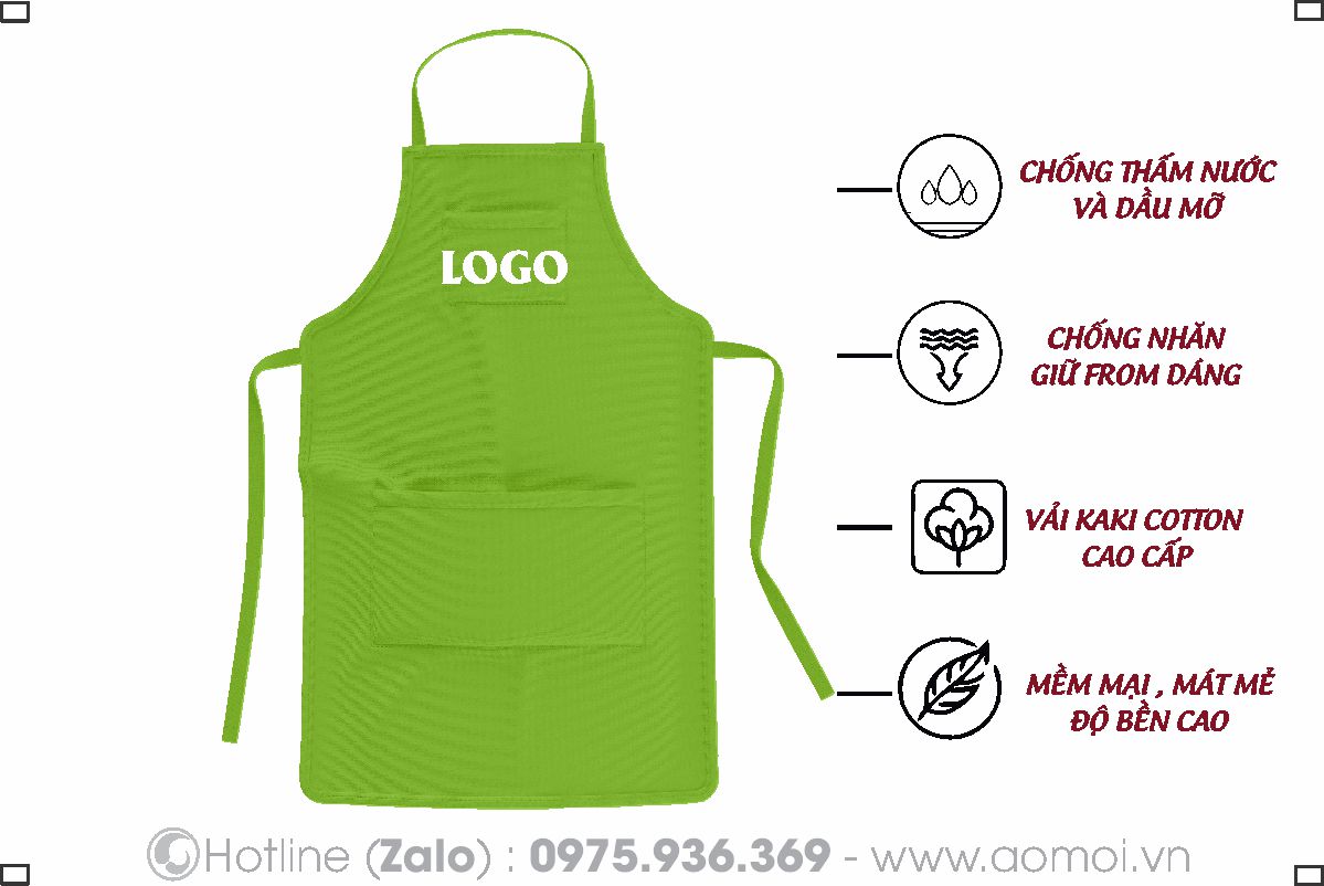 Tạp dề đồng phục màu ghi 02