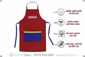 Tạp dề đồng phục 04 - Tạp dề trơn đen phục vụ quán cafe nhà hàng