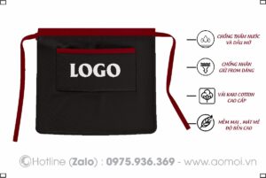 Đồng phục tạp dề ngắn xám- Tạp dề đồng phục 05