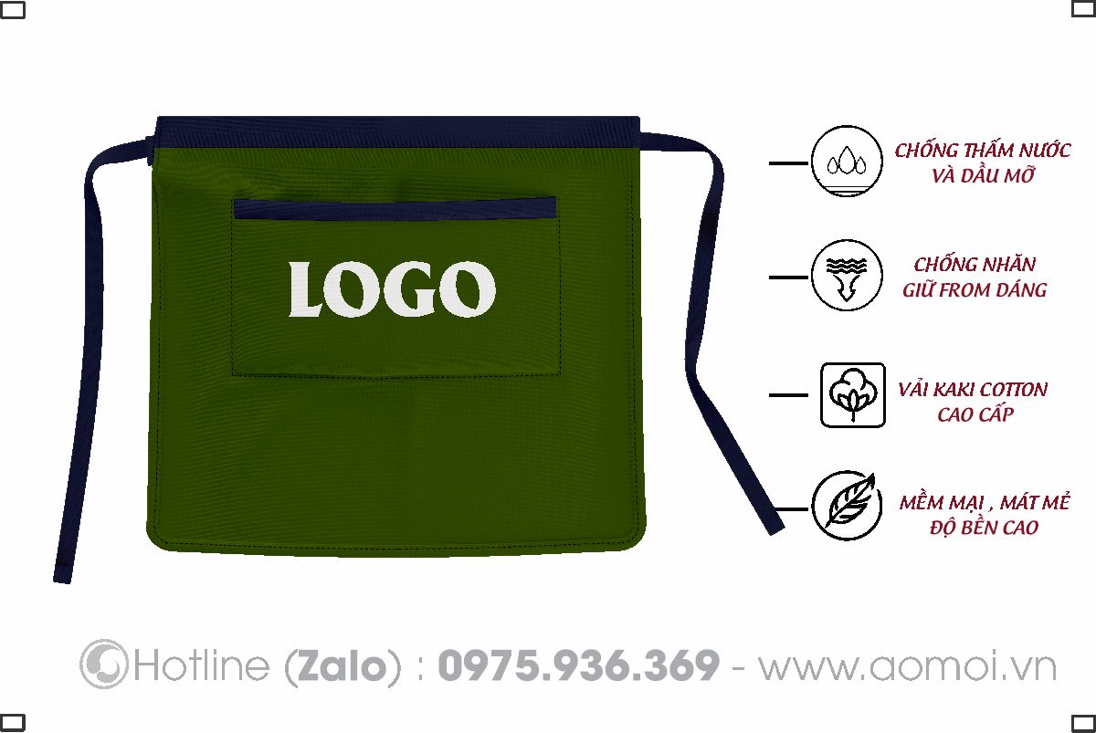 Tạp dề đen- Tạp giề đồng phục 07