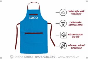 Tạp dề dài ghi xám- Tạp dề đồng phục 08