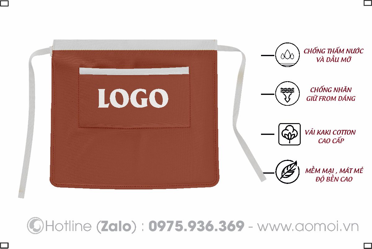 Tạp dề bò- Tạp dề ngắn đồng phục 09