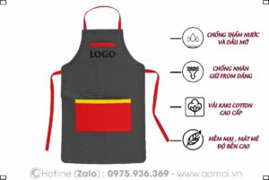 Đồng phục tạp dề màu trắng- Tạp dề đồng phục 18